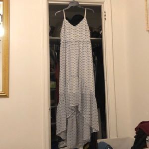 High low baby blue and white dress